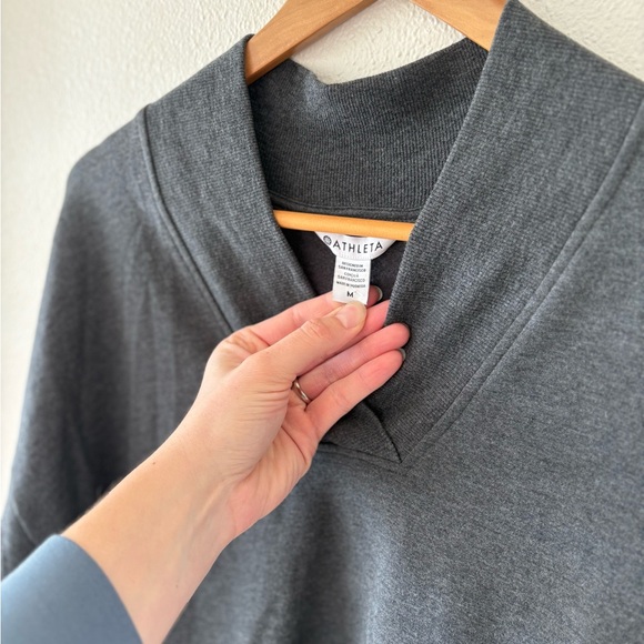 Athleta Charcoal Gray Long Sleeve Sweatshirt - Picture 4 of 7